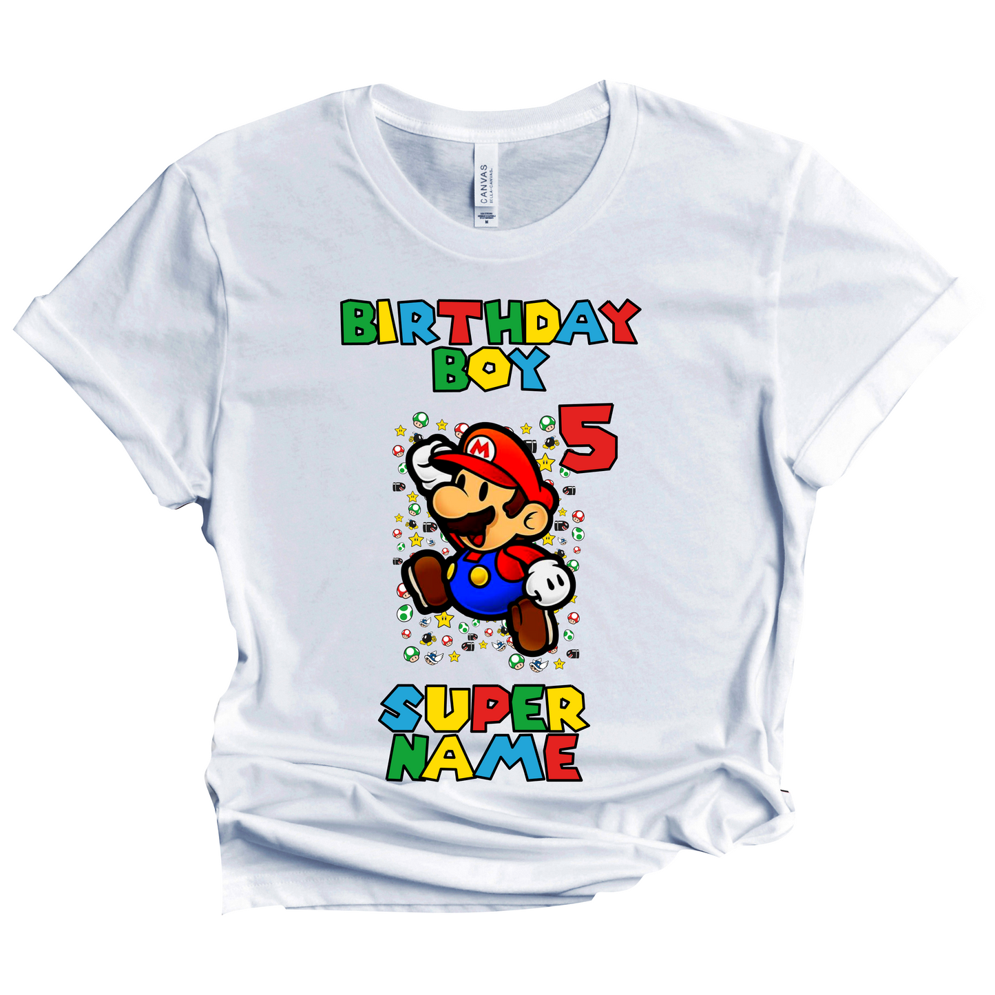 Birthday Mario Shirt Boy Custom SuperHero Matching Family Tees Kids Party