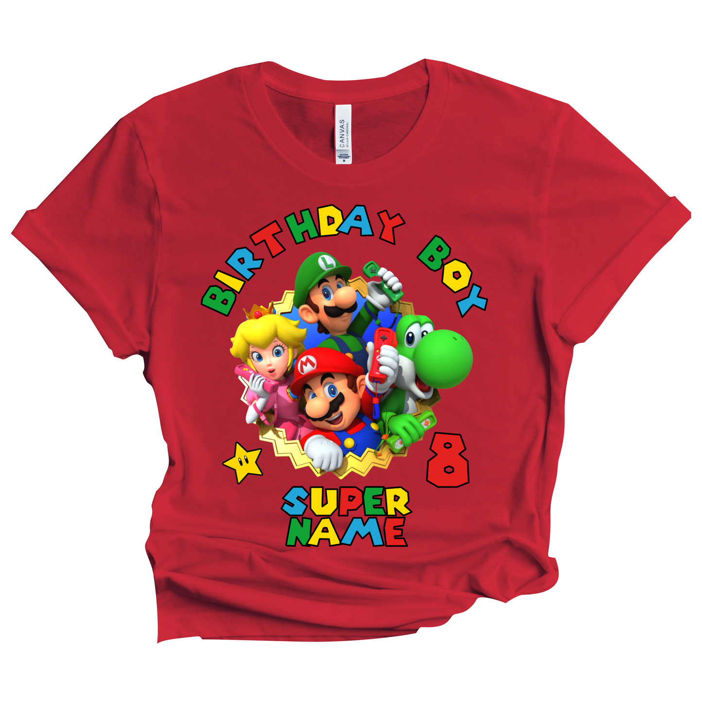 Birthday Mario Boy Shirt Super Hero Custom Tshirt Family Matching Tees Party Kids
