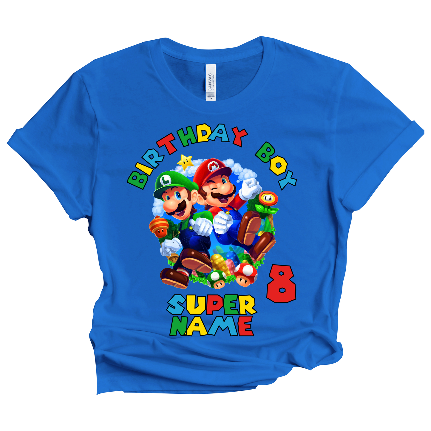 Super Birthday Mario Boy Custom Shirt Superhero Family Matching Tees Kids Party