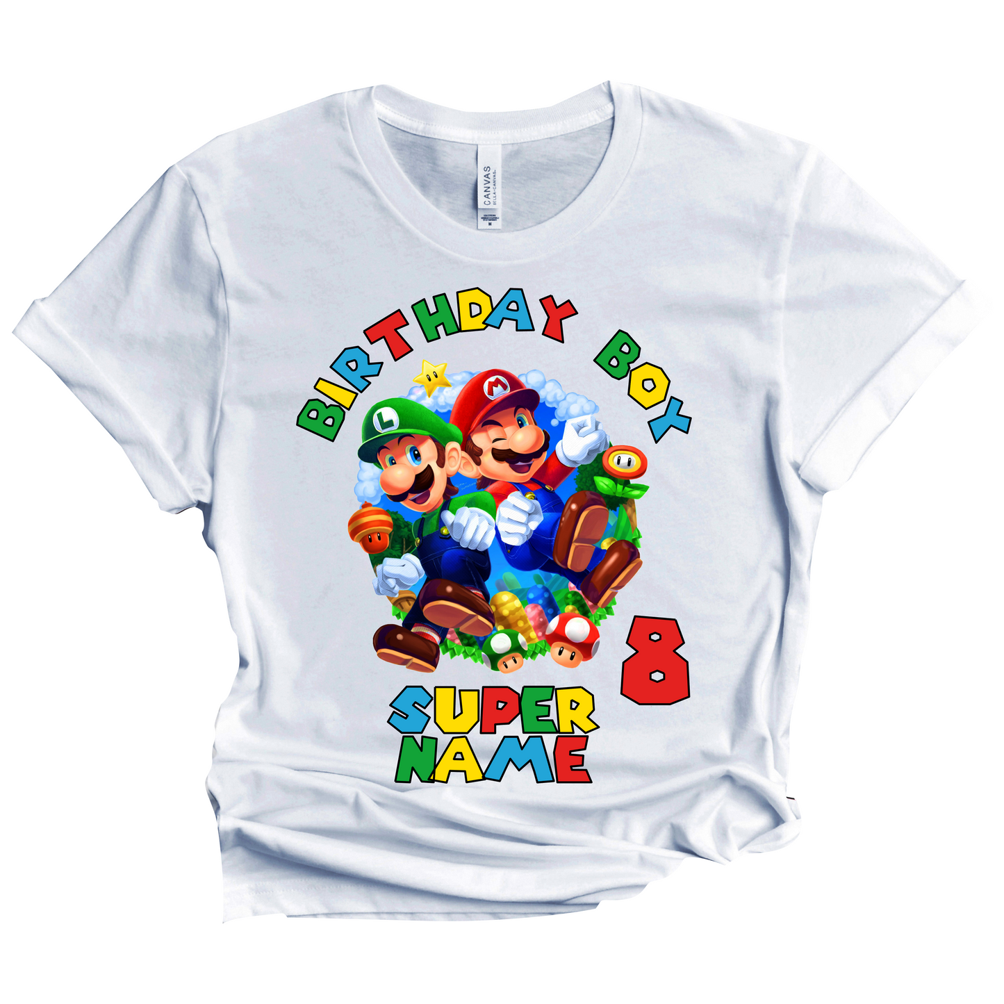 Super Birthday Mario Boy Custom Shirt Superhero Family Matching Tees Kids Party
