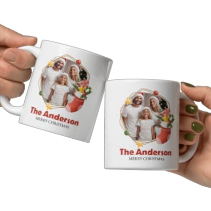 Mug For All The Family Gift Mugs Personalized Christmas Design Ceramic Mugs with Name And Photo Customized Xmas Cups Gifts for Holiday All Family Gathering Tea Cup White Coffee Mug 11oz