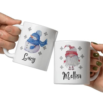 Custom Family Coffee Cup Mug Gifts Personalized Christmas Design Ceramic Mugs with Name And Photo Customized Xmas Cups Gifts for Holiday All Family Gathering Tea Cup White Coffee Mug 11oz