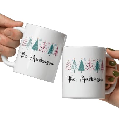 Custom Your Own Family Mug Gifts Personalized Christmas Design Ceramic Mugs with Name And Photo Customized Xmas Cups Gifts for Holiday All Family Gathering Tea Cup White Coffee Mug 11oz