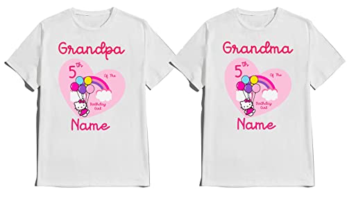 Hello Birthday Kitty Girly Shirt Family Matching T-shirts Birthday Girl Customize Tee Kids Party