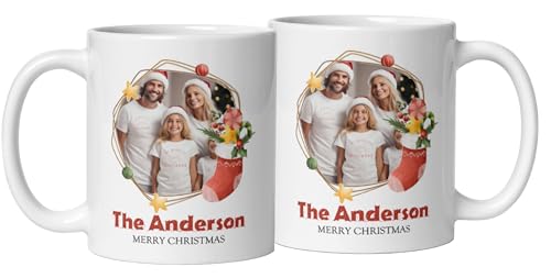 Mug For All The Family Gift Mugs Personalized Christmas Design Ceramic Mugs with Name And Photo Customized Xmas Cups Gifts for Holiday All Family Gathering Tea Cup White Coffee Mug 11oz