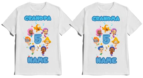 Birthday Personalized Bubble Birthday Shirt Add Any Name and Age Custom Shirts Guppie Birthday Kids Party Family Matching Shirts