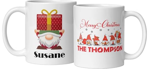 Custom Mug Gift Personalized Christmas Design Ceramic Mugs with Name And Photo Customized Xmas Cups Gifts for Holiday All Family Gathering Tea Cup White Coffee Mug 11oz