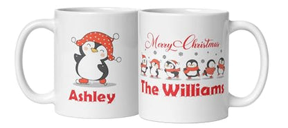Custom Coffee Cup Family Gifts Personalized Christmas Design Ceramic Mugs with Name And Photo Customized Xmas Cups Gifts for Holiday All Family Gathering Tea Cup White Coffee Mug 11oz