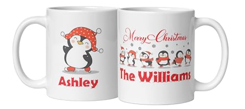 Custom Coffee Cup Family Gifts Personalized Christmas Design Ceramic Mugs with Name And Photo Customized Xmas Cups Gifts for Holiday All Family Gathering Tea Cup White Coffee Mug 11oz