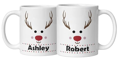 Custom Family Coffee Mug Gift Personalized Christmas Design Ceramic Mugs with Your Own Name And Photo Customized Xmas Cups Gifts for Holiday All Family Gathering Tea Cup White Coffee Mug 11oz
