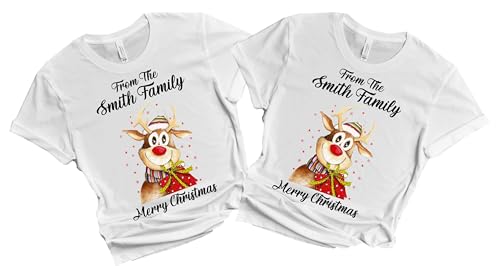 Christmas Matching Shirts For All The Family Custom Gift Holidays Christmas Eve White Tshirt All Sizes Kids And Adults Personalized Customize Name Shirt