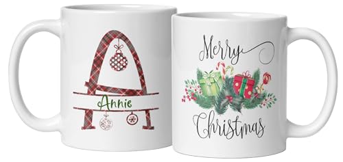Custom Coffee Mug Gifts Personalized Christmas Design Ceramic Mugs with Name And Photo Customized Xmas Cups Gifts for Holiday All Family Gathering Tea Cup White Coffee Mug 11oz