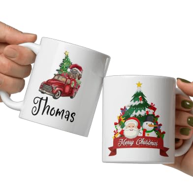 Custom Fireplace Coffee Cup Gifts with Name And Photo Customized Xmas Cups Gifts for Holiday All Family Gathering Tea Cup White Coffee Mug 11oz Personalized Christmas Design Ceramic Mugs
