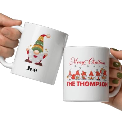 Custom Mug Gift Personalized Christmas Design Ceramic Mugs with Name And Photo Customized Xmas Cups Gifts for Holiday All Family Gathering Tea Cup White Coffee Mug 11oz