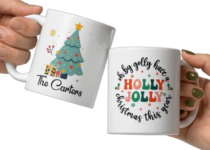 Custom Mug Gift Personalized Christmas Design Ceramic Mugs with Name And Photo Customized Xmas Cups Gifts for Holiday All Family Gathering Tea Cup White Coffee Mug 11oz