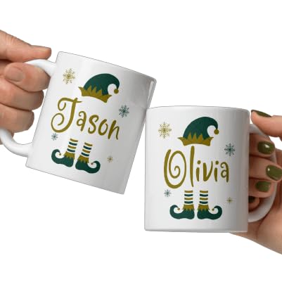 Custom Fireplace Coffee Mug Cup Gifts Personalized Christmas Design Ceramic Mugs with Name And Photo Customized Xmas Cups Gifts for Holiday All Family Gathering Tea Cup White Coffee Mug 11oz