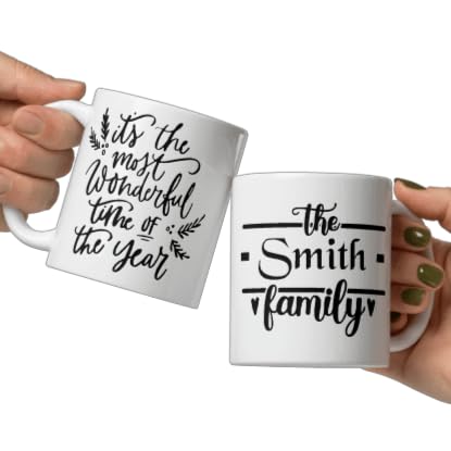 Custom MugCoffee Cup Gifts Personalized Christmas Design Ceramic Mugs with Name And Photo Customized Xmas Cups Gifts for Holiday All Family Gathering Tea Cup White Coffee Mug 11oz