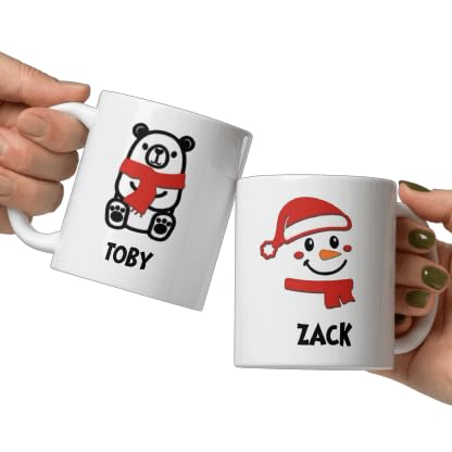 Custom Fireplace Coffee Mug Cup Gifts Personalized Christmas Design Ceramic Mugs with Name And Photo Customized Xmas Cups Gifts for Holiday All Family Gathering Tea Cup White Coffee Mug 11oz