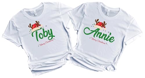 Christmas Matching Shirts For All The Family Custom Gift Holidays Christmas Eve White Tshirt All Sizes Kids And Adults Personalized Customize Name Shirt