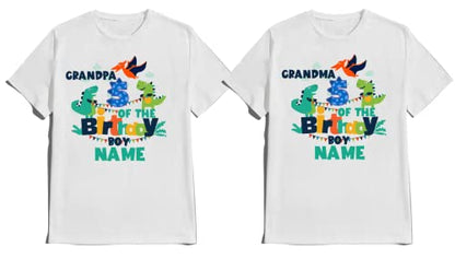 Dinosaur Birthday Shirt Dino Family Matching T-shirts Dinosaurs Custom Tshirt Name Age Kids Party Tees