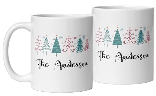 Custom Your Own Family Mug Gifts Personalized Christmas Design Ceramic Mugs with Name And Photo Customized Xmas Cups Gifts for Holiday All Family Gathering Tea Cup White Coffee Mug 11oz