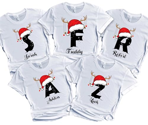 Christmas Matching Shirts For All The Family Custom Gift Holidays Christmas Eve White Tshirt All Sizes Kids And Adults Personalized Customize Name Shirt