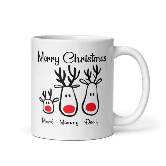Custom Family Coffee Mug Gifts Personalized Christmas Design Mugs with Name And Photo Customized Ceramic Xmas Cups Gifts for Holiday All Family Gathering Tea Cup White Coffee Mug 11oz