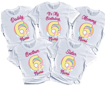 Birthday Girl Pinky Shirt Pie Tees Family Matching Pony Customize T-Shirts