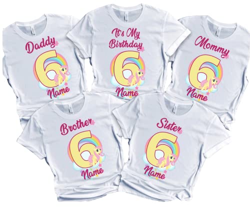 Birthday Girl Pinky Shirt Pie Tees Family Matching Pony Customize T-Shirts