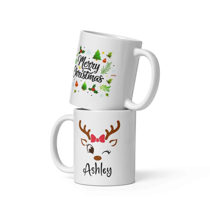 Custom Coffee Tea Mug Gifts Personalized Christmas Design Ceramic Mugs with Name And Photo Customized Xmas Cups Gifts for Holiday All Family Gathering Tea Cup White Coffee Mug 11oz