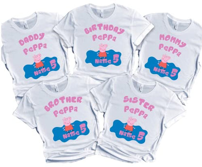 Birthday Girl Piggy Shirt Matching Pepa Family Custom Tees Birthday Boy