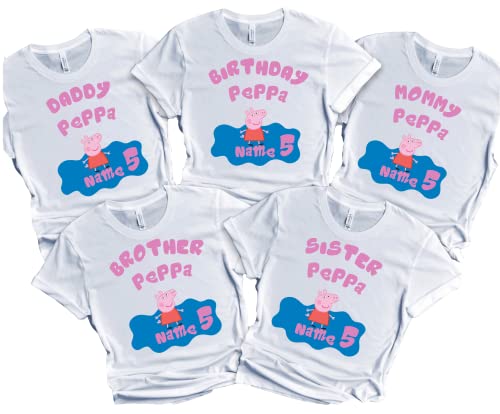 Birthday Girl Piggy Shirt Matching Pepa Family Custom Tees Birthday Boy