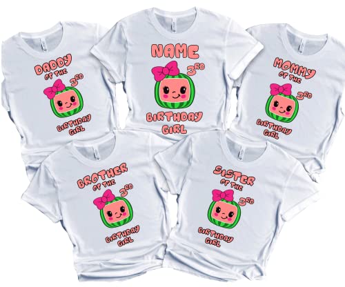 Birthday Shirt Melon Boy Girl Family Matching Shirts Kids party Custom Personalized with Name and Age