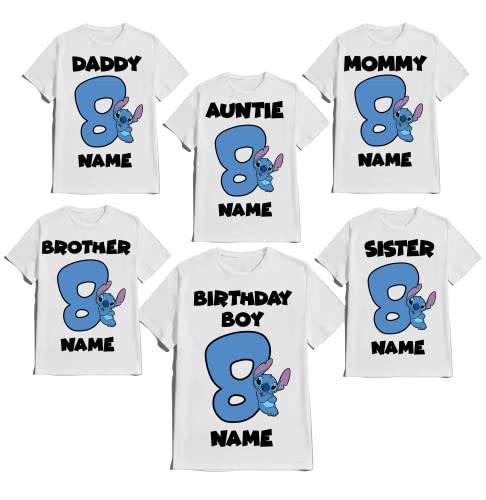 Stitch/Birthday Shirt Boy Birthday Girl Matching Family Tees Custom Shirts Party