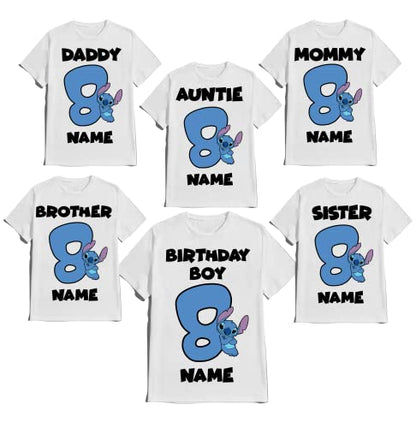 Stitch/Birthday Shirt Boy Birthday Girl Matching Family Tees Custom Shirts Party