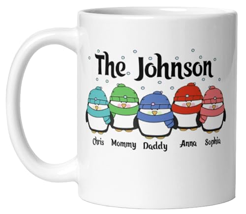 Custom Mug Gift Personalized Christmas Design Ceramic Mugs with Name And Photo Customized Xmas Cups Gifts for Holiday All Family Gathering Tea Cup White Coffee Mug 11oz