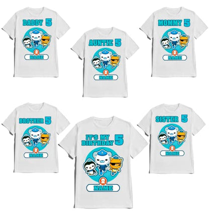 Octopod birthday shirt Captain Barnacles birthday tshirt Octopod family Matching shirts Octopod theme Kids party shirts Octopod matching shirts