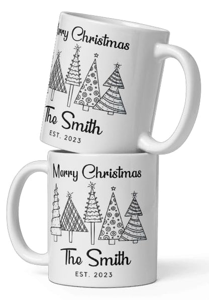 Custom Matching Coffee Mug Gifts Personalized Christmas Design Ceramic Mugs with Name And Photo Customized Xmas Cups Gifts for Holiday All Family Gathering Tea Cup White Coffee Mug 11oz