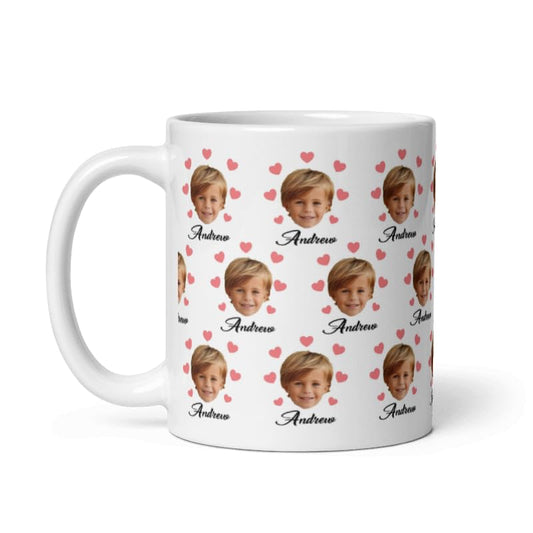 Mugs For All The Family Gift Holiday Personalized Christmas Design Ceramic Mugs with Name And Photo Your Face Customized Xmas Cups Gifts for Holiday All Family Gathering Tea Cup White Coffee Mug 11oz