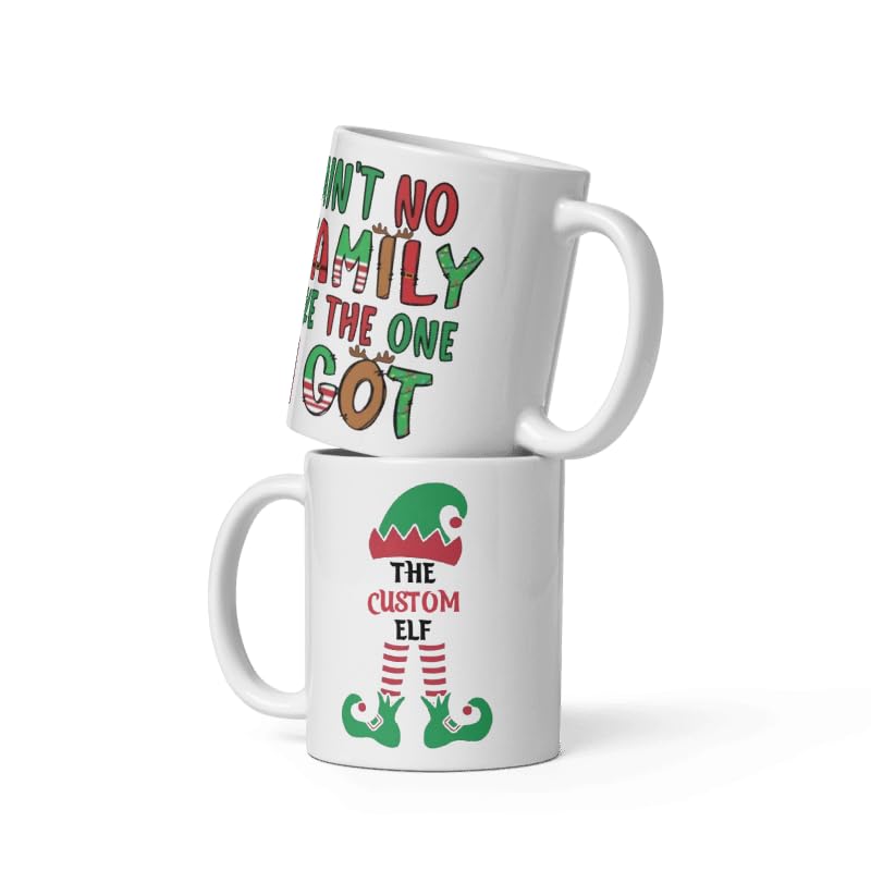 Custom CoffeeFmily Mug Gifts Personalized Christmas Design Ceramic Mugs with Name And Photo Customized Xmas Cups Gifts for Holiday All Family Gathering Tea Cup White Coffee Mug 11oz