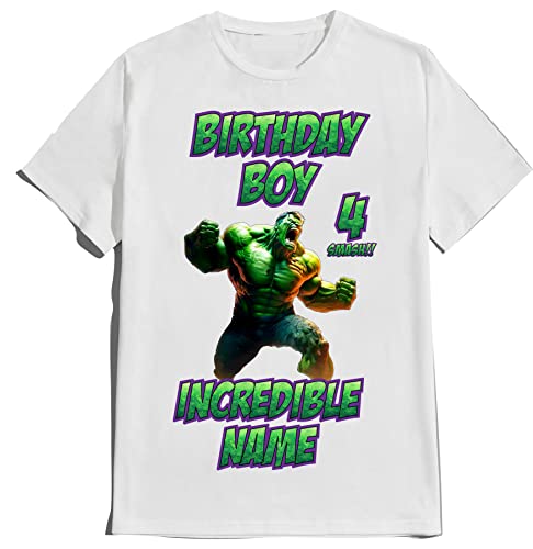 The Incredible Avenger Green Birthday Boy Shirt Customize Super Hero Tees Kids Party Family Matching Super-Hero T-shirts