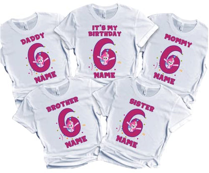 Birthday Girl Pinky Shirt Pie Customize Tees Ponny Family Matching T-Shirts