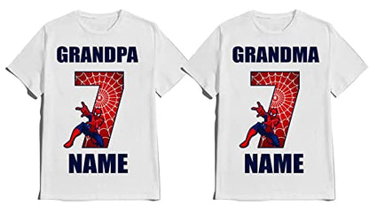 Spider Birthday Boy Shirt Family Matching Tees Superhero Shirts Super-hero tee