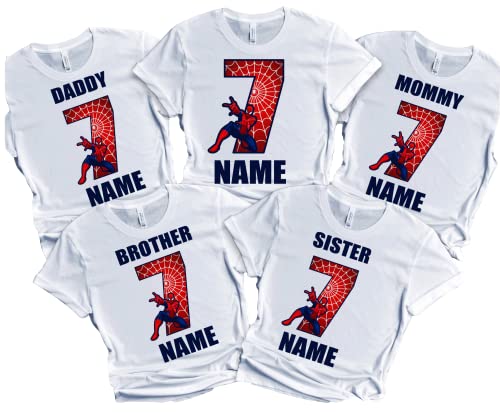 Spider Birthday Boy Shirt Family Matching Tees Superhero Shirts Super-hero tee