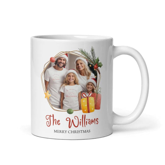 Mug For All The Family Gift Mug Personalized Christmas Design Ceramic Mugs with Name And Photo Customized Xmas Cups Gifts for Holiday All Family Gathering Tea Cup White Coffee Mug 11oz