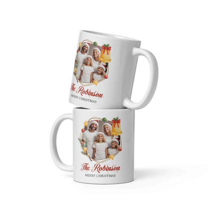 Mugs For All The Family Gift Holiday Personalized Christmas Design Ceramic Mugs with Name And Photo Customized Xmas Cups Gifts for Holiday All Family Gathering Tea Cup White Coffee Mug 11oz