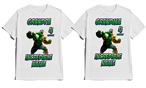 The Incredible Avenger Green Birthday Boy Shirt Customize Super Hero Tees Kids Party Family Matching Super-Hero T-shirts