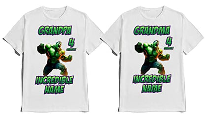 The Incredible Avenger Green Birthday Boy Shirt Customize Super Hero Tees Kids Party Family Matching Super-Hero T-shirts
