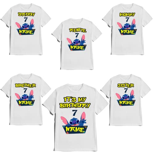Stitch/Birthday Shirt Boy Lilo/Birthday Girl Matching Family Tees Custom Shirts Kids Party T-shirts