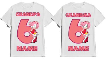 SuperHero sonic Birthday Girl Shirt Fast Blue Hedgehog T-shirt Birthday Boy/Girl Super Custom Family Matching Tees